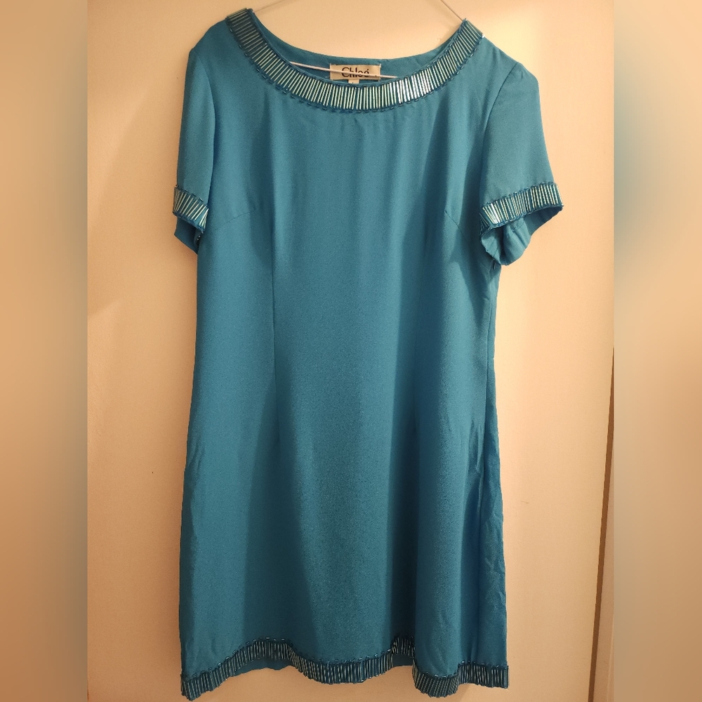 Teal Chloé A line Dress. Size L. Preloved.